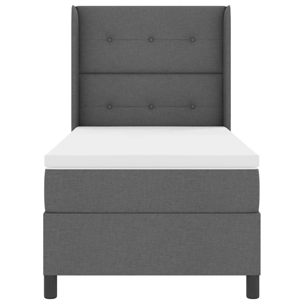 Box spring seng med pude Mørkegrå 200 x 80 cm Stof