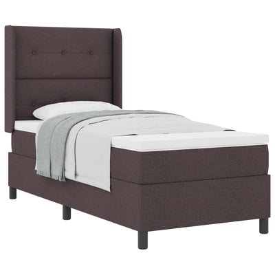 Box spring seng med pude Mørk Brun 200 x 80 cm Stof