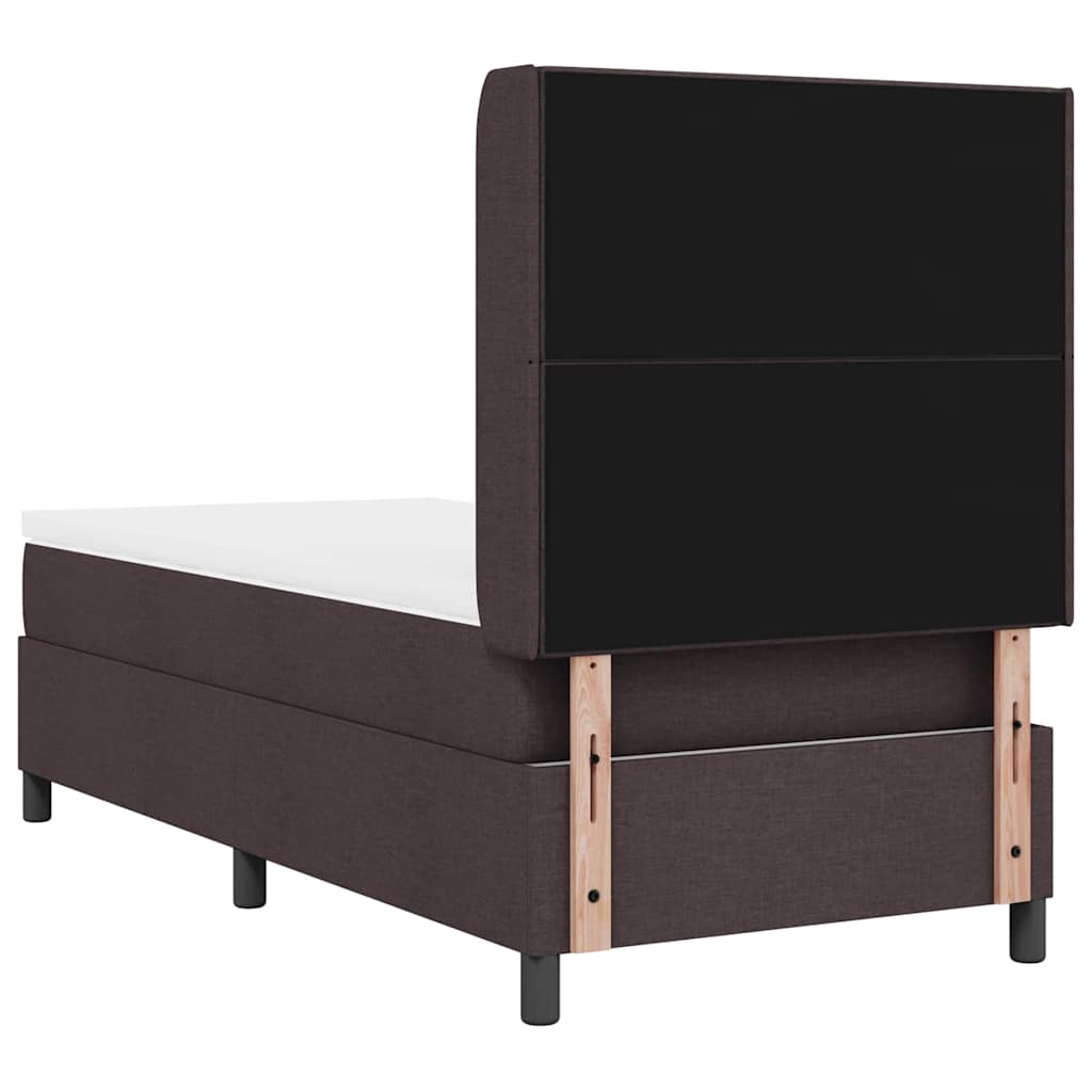 Box spring seng med pude Mørk Brun 200 x 80 cm Stof