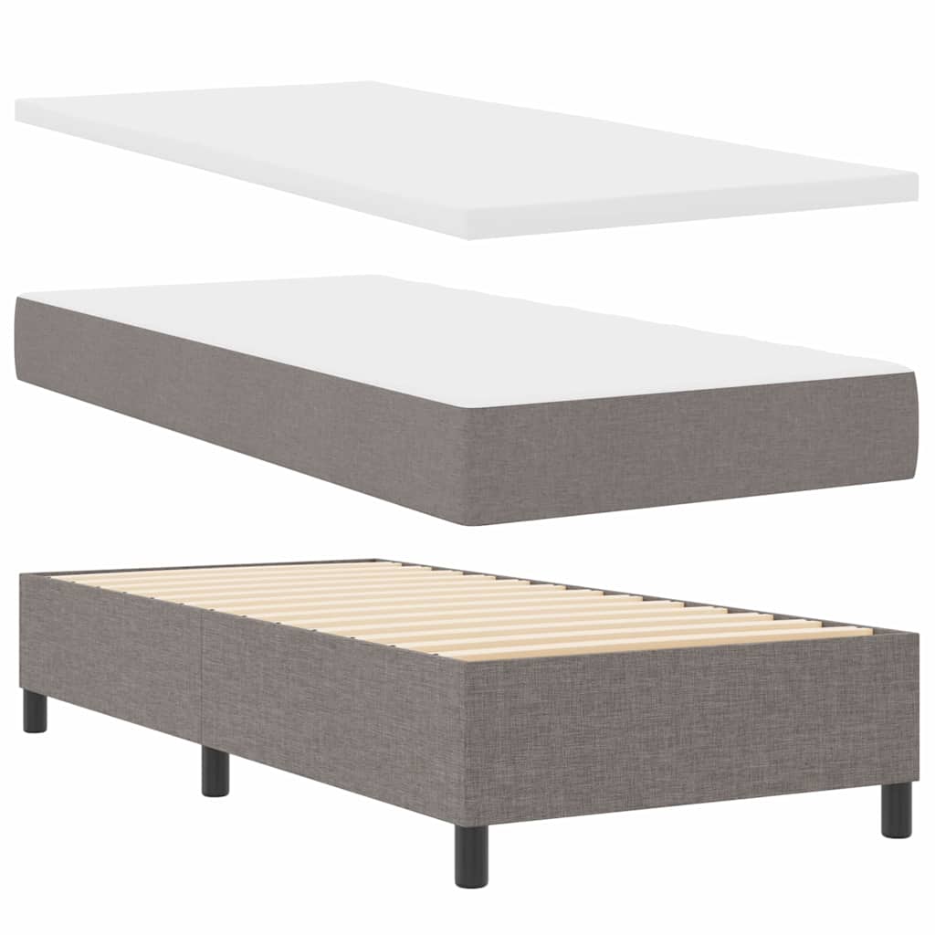 Box spring seng med pude Gråbrun 200 x 80 cm Stof