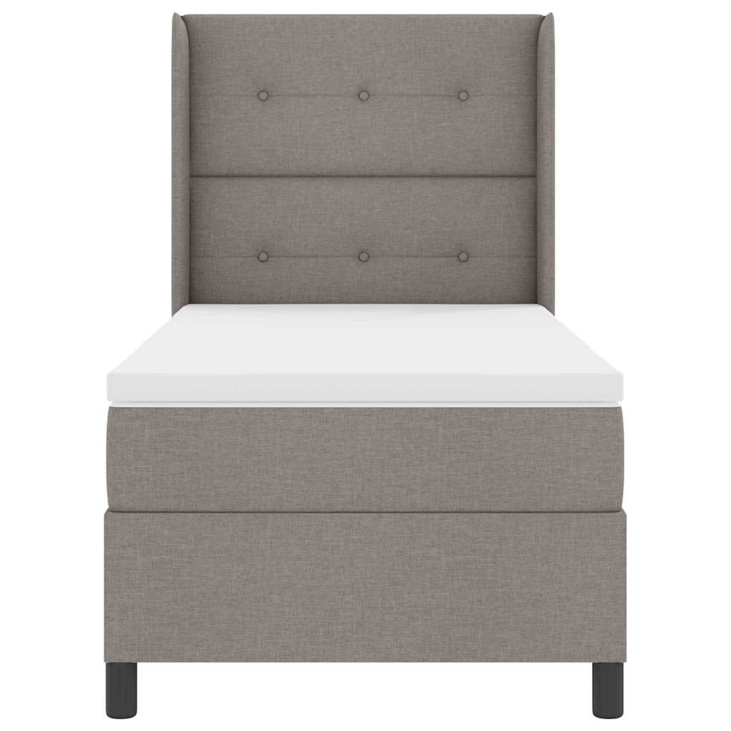 Box spring seng med pude Gråbrun 200 x 80 cm Stof