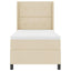 Box spring seng med pude med hovedgærde Creme 200 x 80 cm Stof