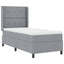 Box spring seng med pude Lysegrå 190 x 90 cm Stof