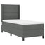 Box spring seng med pude Mørkegrå 190 x 90 cm Stof