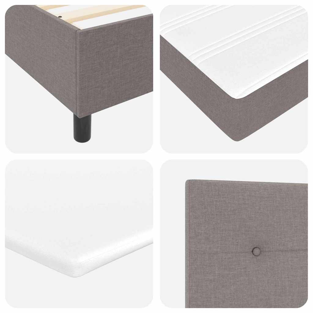 Box spring seng med pude Gråbrun 190 x 90 cm Stof