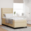 Box spring seng med pude med hovedgærde Creme 190 x 90 cm Stof