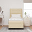 Box spring seng med pude med hovedgærde Creme 190 x 90 cm Stof