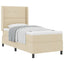 Box spring seng med pude med hovedgærde Creme 190 x 90 cm Stof
