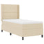Box spring seng med pude med hovedgærde Creme 190 x 90 cm Stof