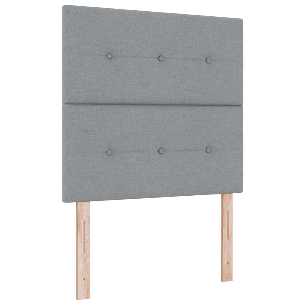 Box spring seng med pude Lysegrå 200 x 90 cm Stof