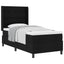 Box spring seng med pude med hovedgærde Sort 200 x 90 cm Stof