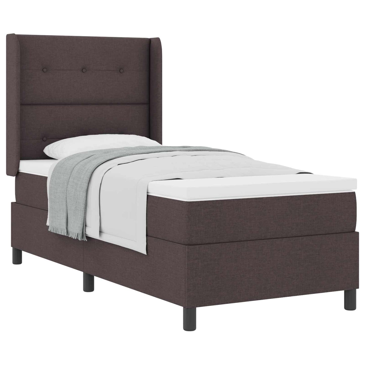 Box spring seng med pude Mørk Brun 200 x 100 cm Stof