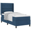 Box spring seng med pude med hovedgærde Blå 200 x 100 cm Stof