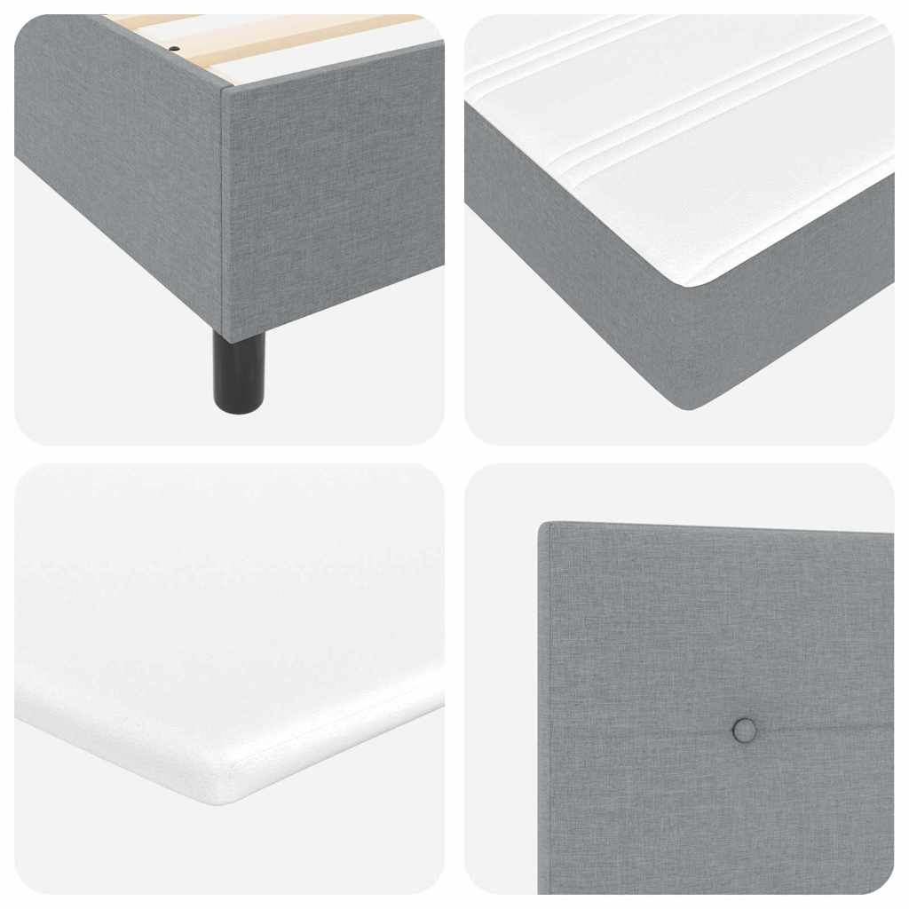 Box spring seng med pude Lysegrå 190 x 140 cm Stof