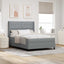 Box spring seng med pude Lysegrå 190 x 140 cm Stof