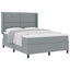 Box spring seng med pude Lysegrå 190 x 140 cm Stof