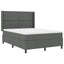 Box spring seng med pude Mørkegrå 190 x 140 cm Stof
