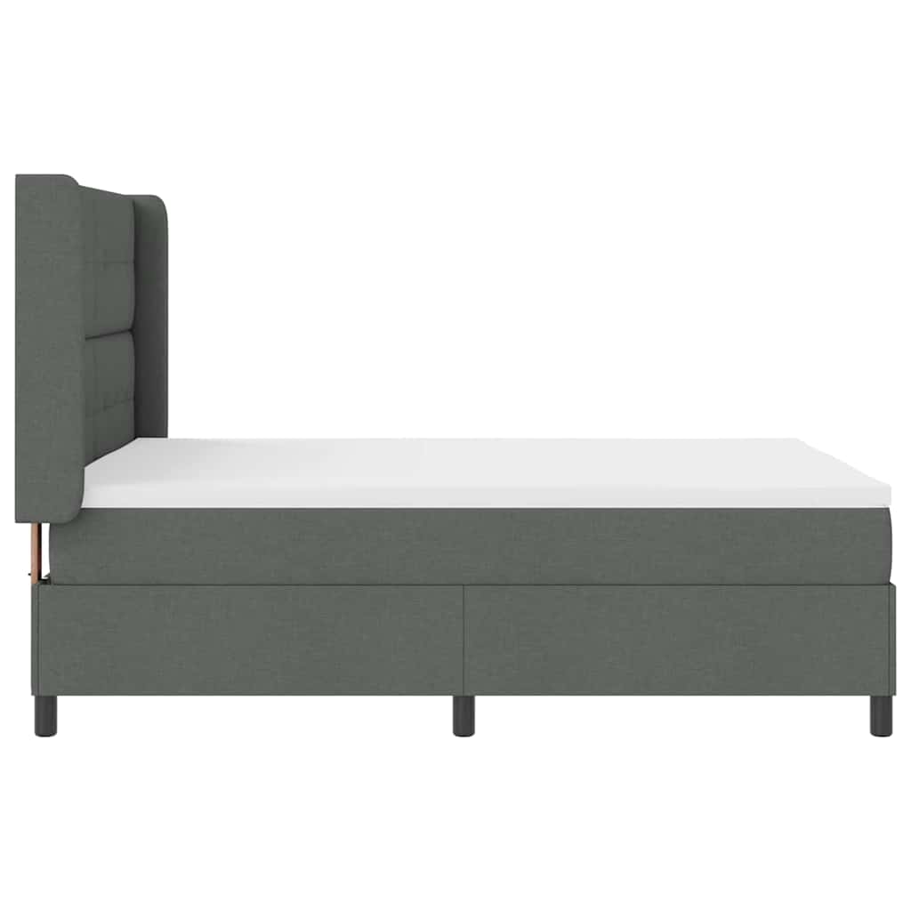 Box spring seng med pude Mørkegrå 190 x 140 cm Stof