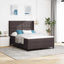 Box spring seng med pude Mørk Brun 190 x 140 cm Stof