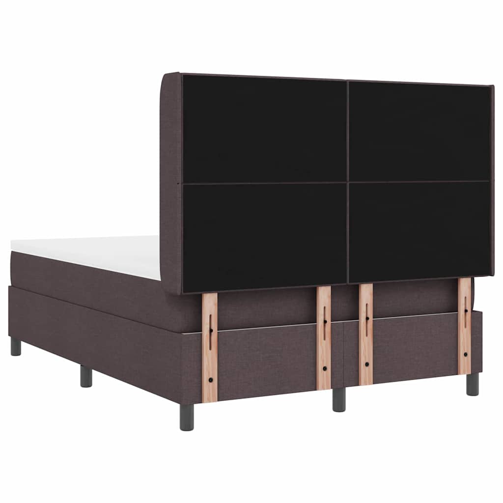 Box spring seng med pude Mørk Brun 190 x 140 cm Stof