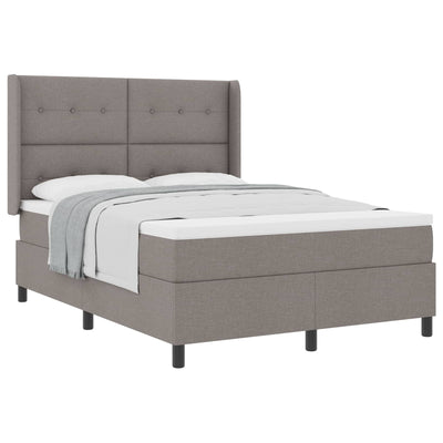 Box spring seng med pude Gråbrun 190 x 140 cm Stof