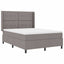 Box spring seng med pude Gråbrun 190 x 140 cm Stof