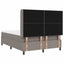 Box spring seng med pude Gråbrun 190 x 140 cm Stof