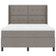 Box spring seng med pude Gråbrun 190 x 140 cm Stof