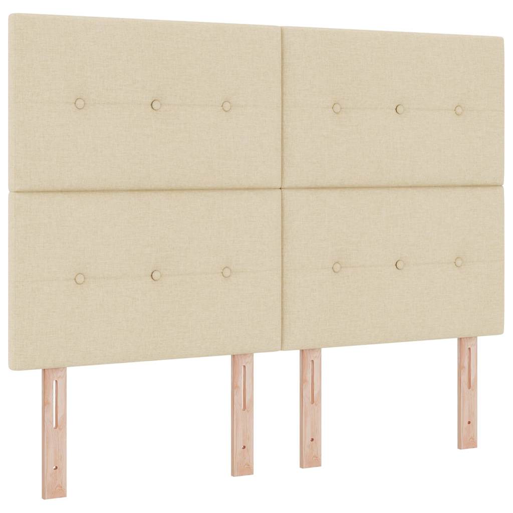 Box spring seng med pude med hovedgærde Creme 190 x 140 cm Stof