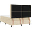 Box spring seng med pude med hovedgærde Creme 190 x 140 cm Stof