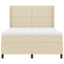 Box spring seng med pude med hovedgærde Creme 190 x 140 cm Stof