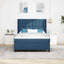 Box spring seng med pude med hovedgærde Blå 190 x 140 cm Stof