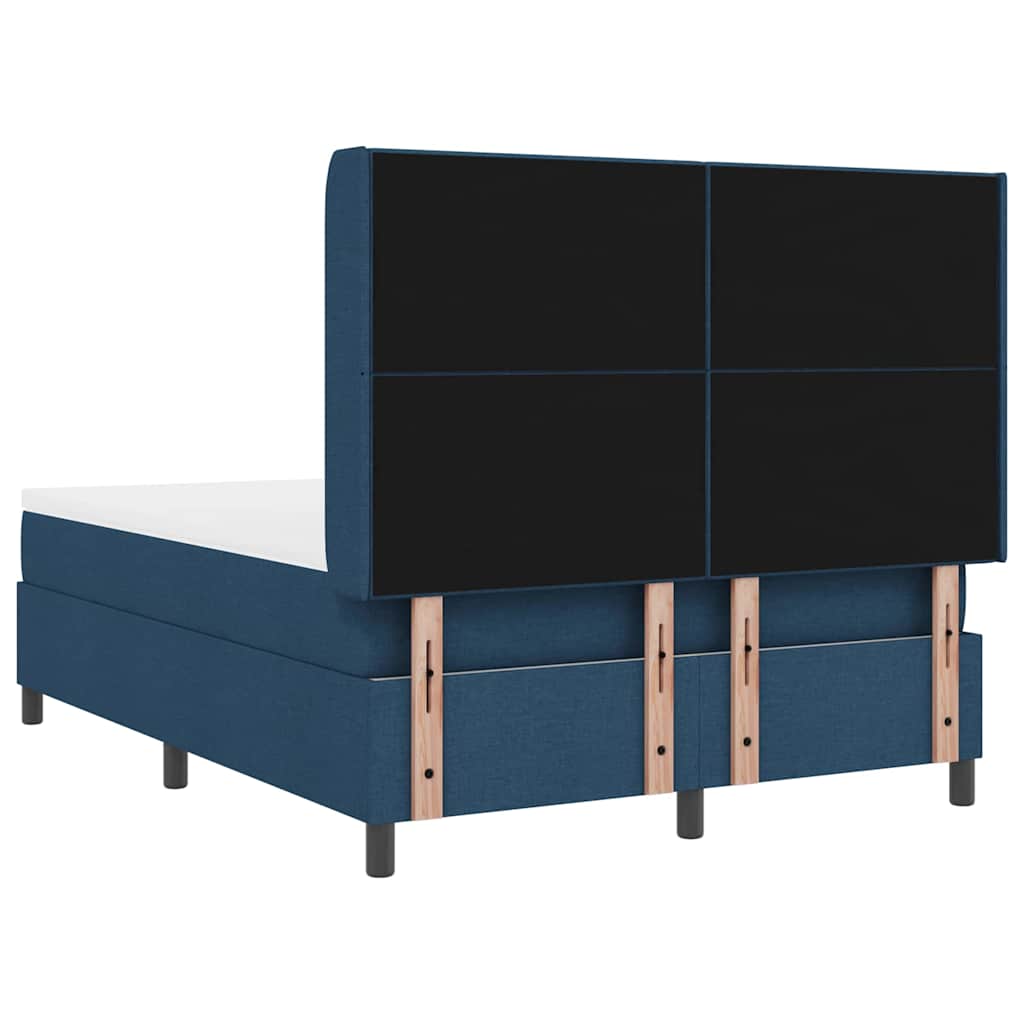 Box spring seng med pude med hovedgærde Blå 190 x 140 cm Stof