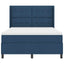 Box spring seng med pude med hovedgærde Blå 190 x 140 cm Stof