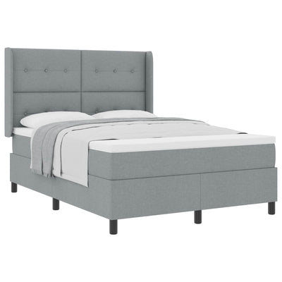 Box spring seng med pude Lysegrå 200 x 140 cm Stof