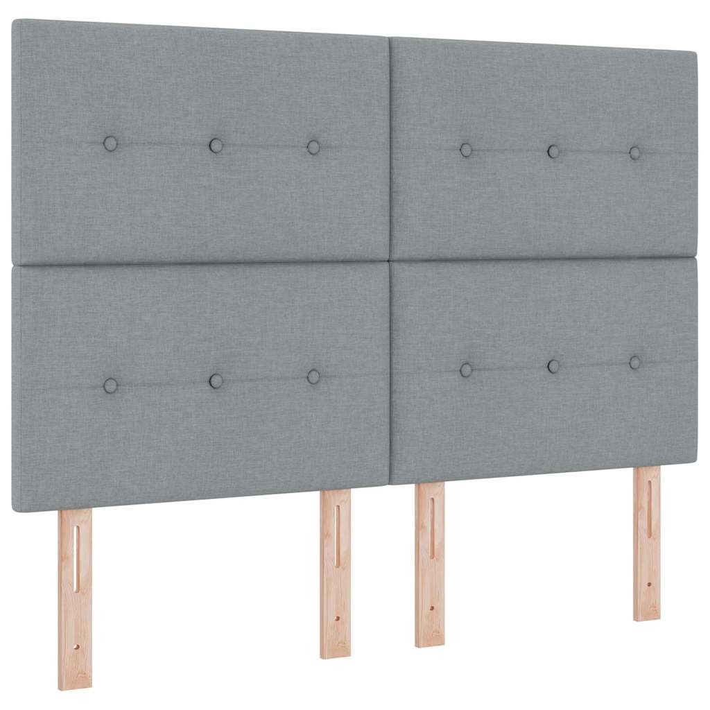 Box spring seng med pude Lysegrå 200 x 140 cm Stof