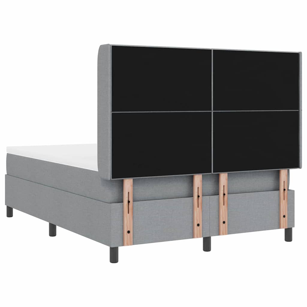 Box spring seng med pude Lysegrå 200 x 140 cm Stof