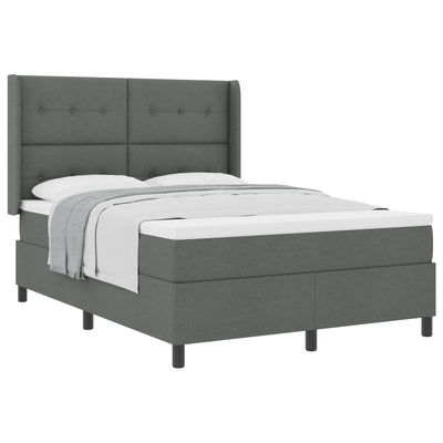 Box spring seng med pude Mørkegrå 200 x 140 cm Stof