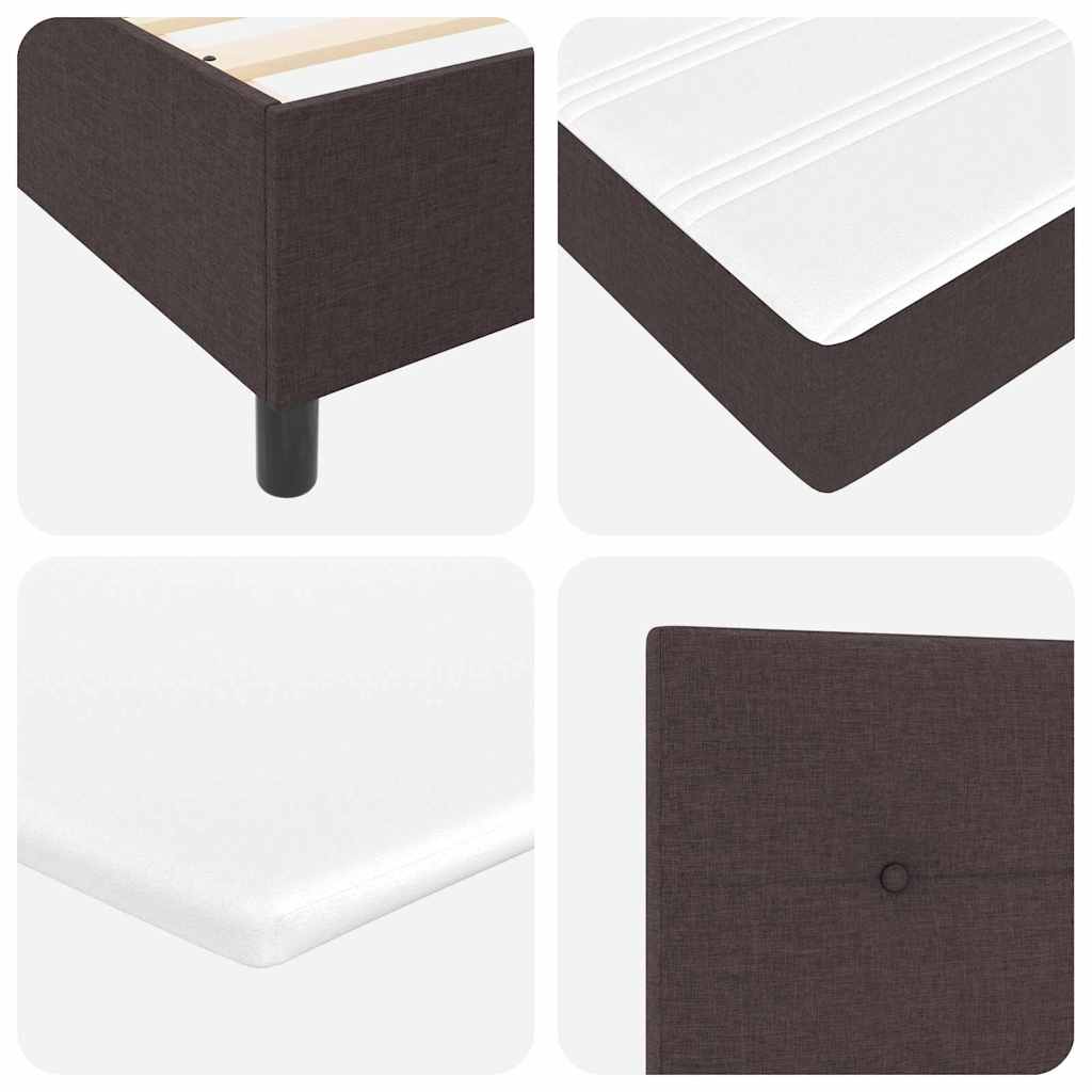 Box spring seng med pude Mørk Brun 200 x 140 cm Stof