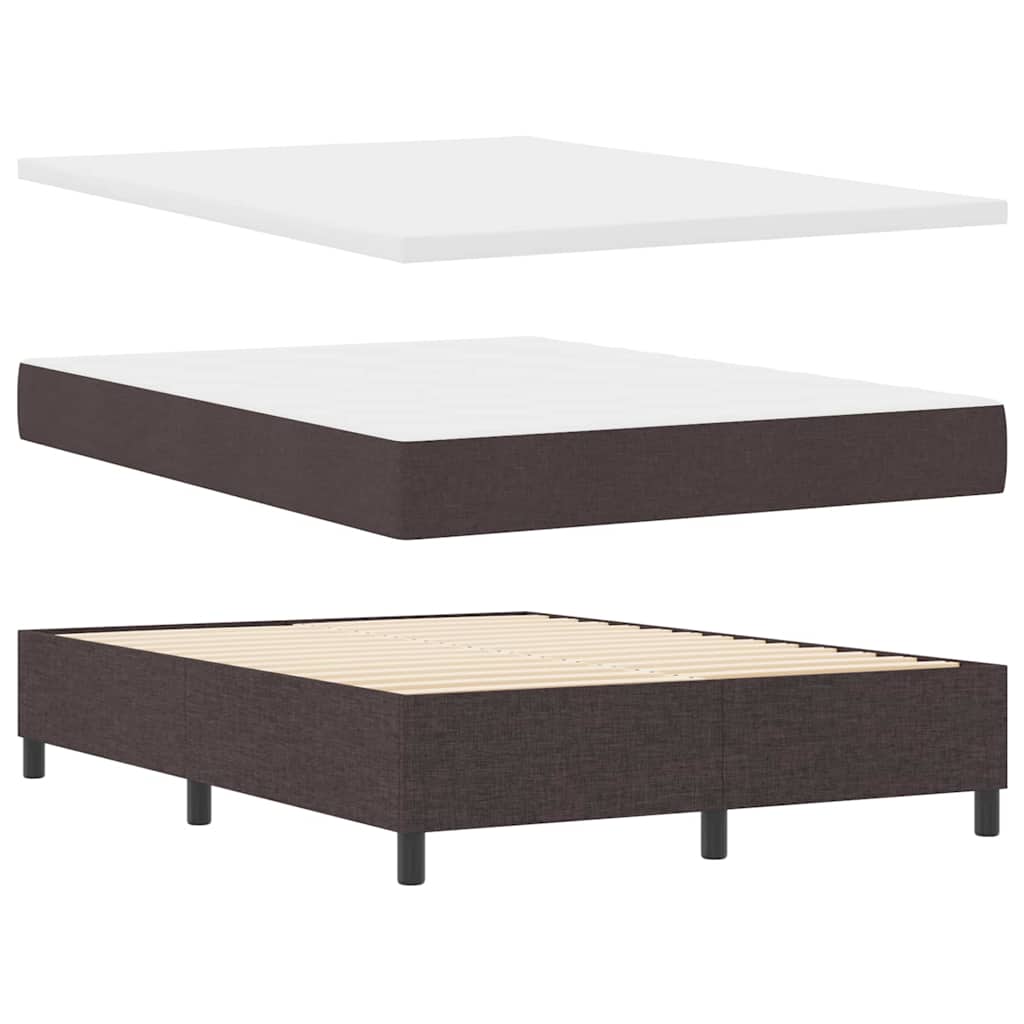 Box spring seng med pude Mørk Brun 200 x 140 cm Stof