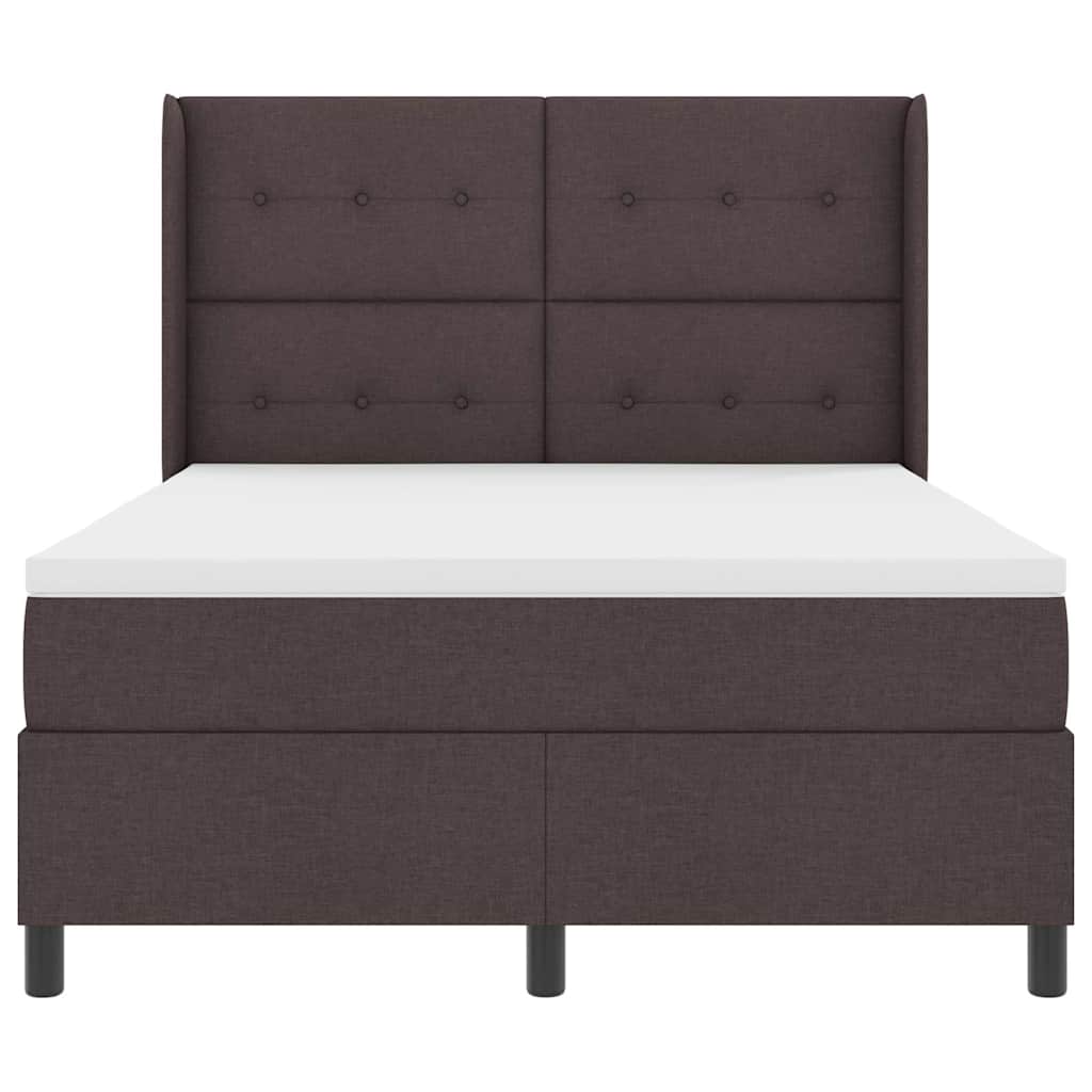 Box spring seng med pude Mørk Brun 200 x 140 cm Stof