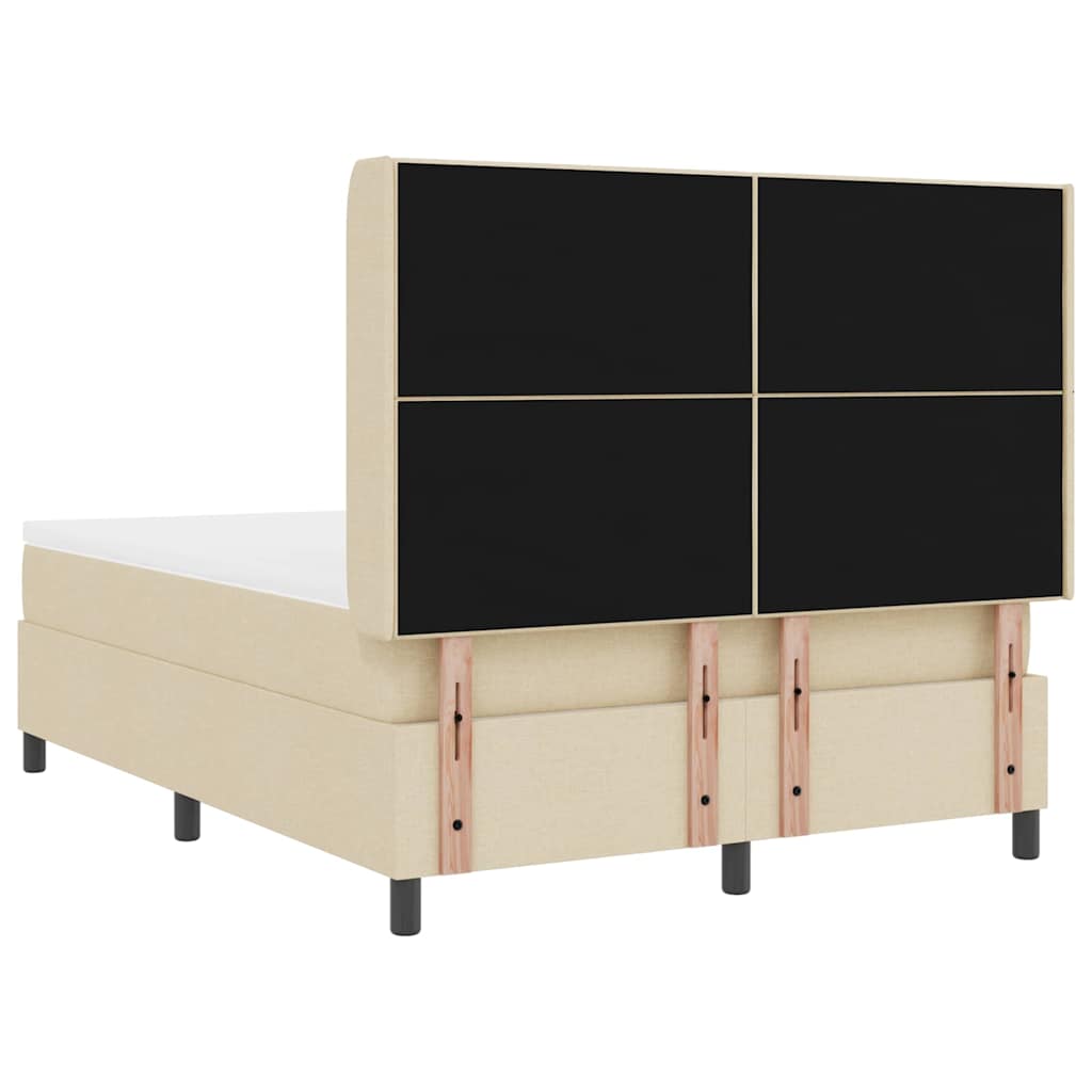 Box spring seng med pude med hovedgærde Creme 200 x 140 cm Stof