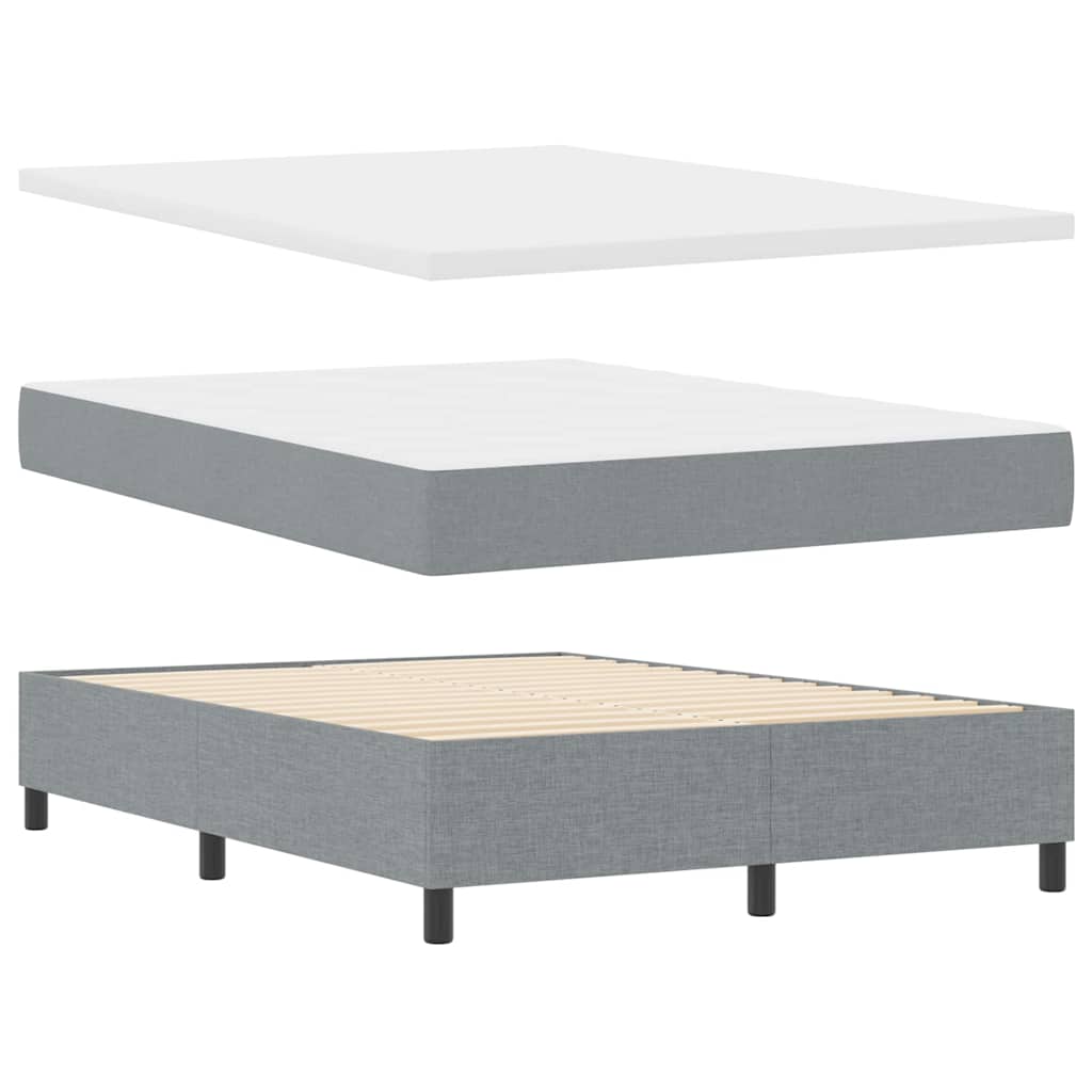Box spring seng med pude Lysegrå 200 x 160 cm Stof