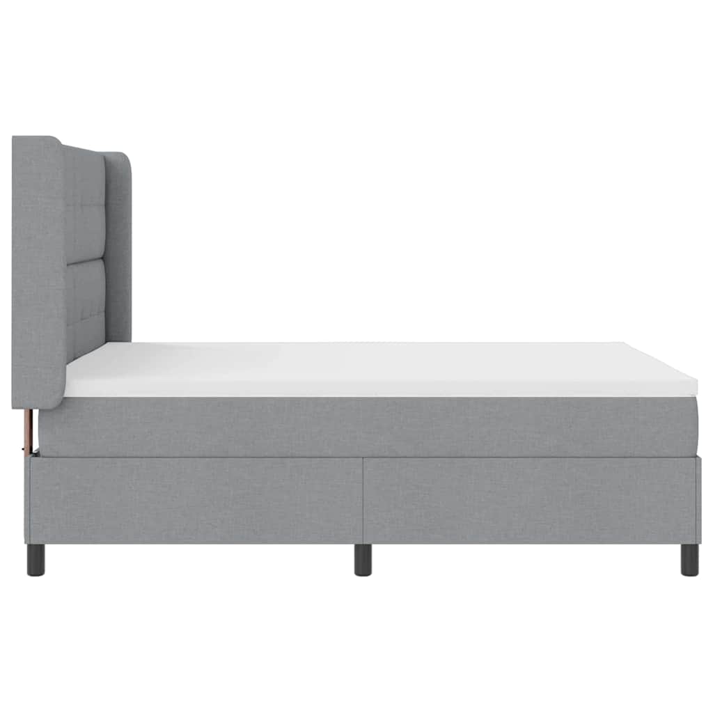 Box spring seng med pude Lysegrå 200 x 160 cm Stof