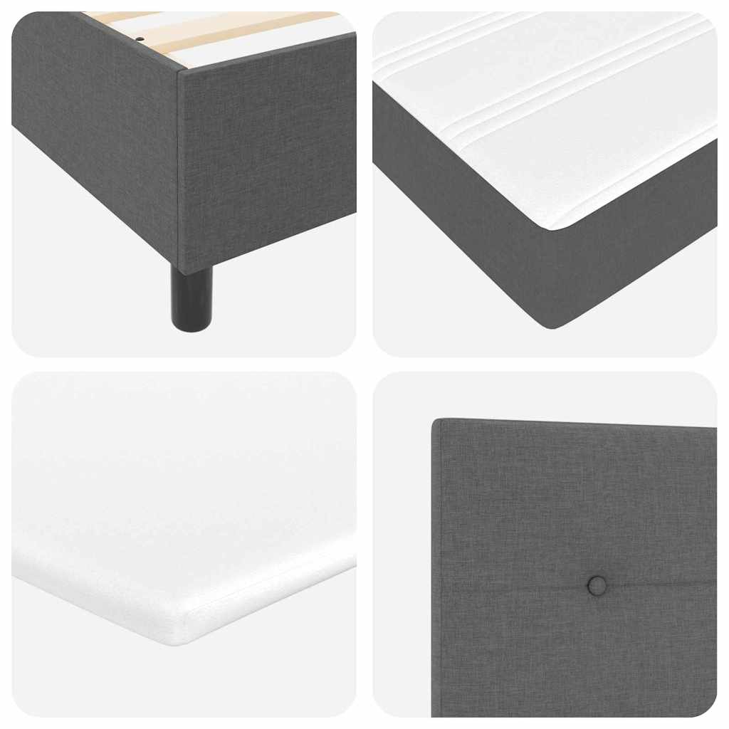 Box spring seng med pude Mørkegrå 200 x 160 cm Stof