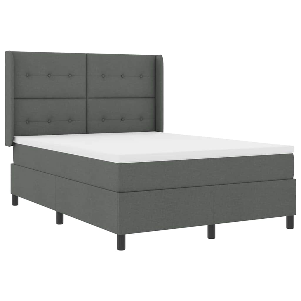 Box spring seng med pude Mørkegrå 200 x 160 cm Stof