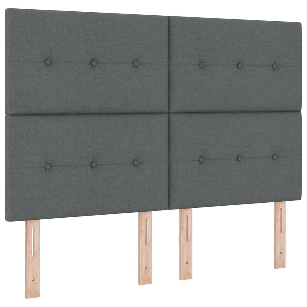 Box spring seng med pude Mørkegrå 200 x 160 cm Stof