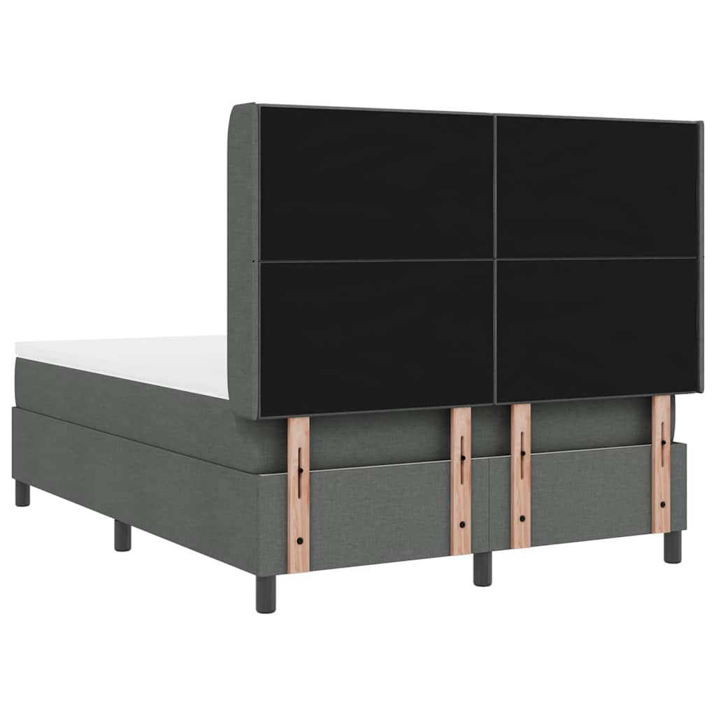 Box spring seng med pude Mørkegrå 200 x 160 cm Stof