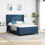 Box spring seng med pude med hovedgærde Blå 200 x 160 cm Stof