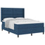 Box spring seng med pude med hovedgærde Blå 200 x 160 cm Stof